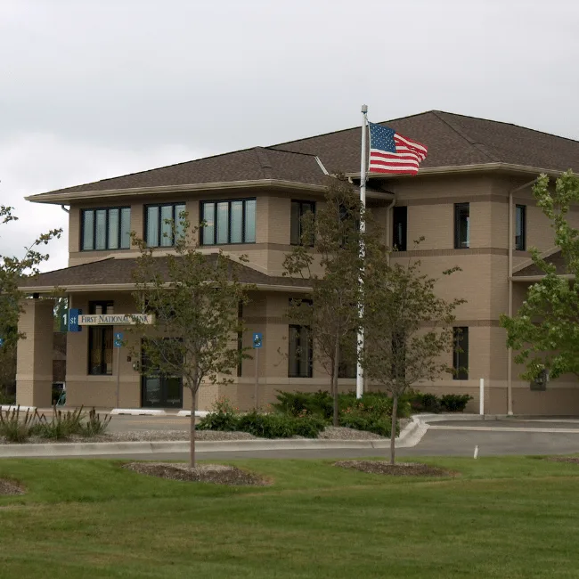 Exterior of the Entranced of First National Bank in Richmond Illinois