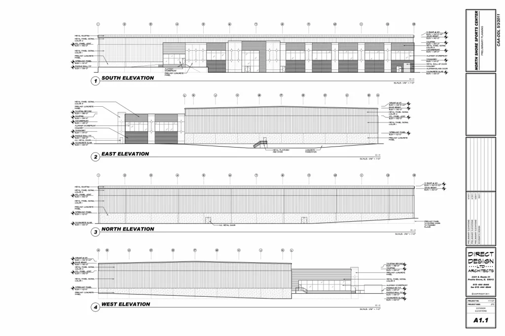Layout plan for Northshore Sports Center in Northbrook, Illinois