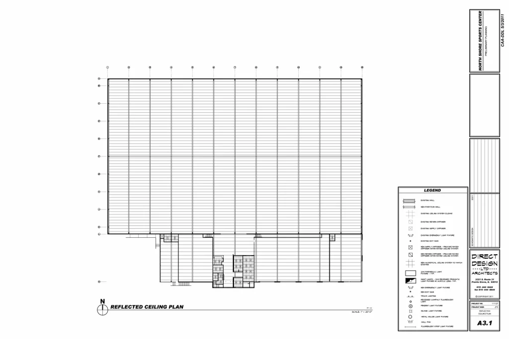 Layout plan for Northshore Sports Center in Northbrook, Illinois