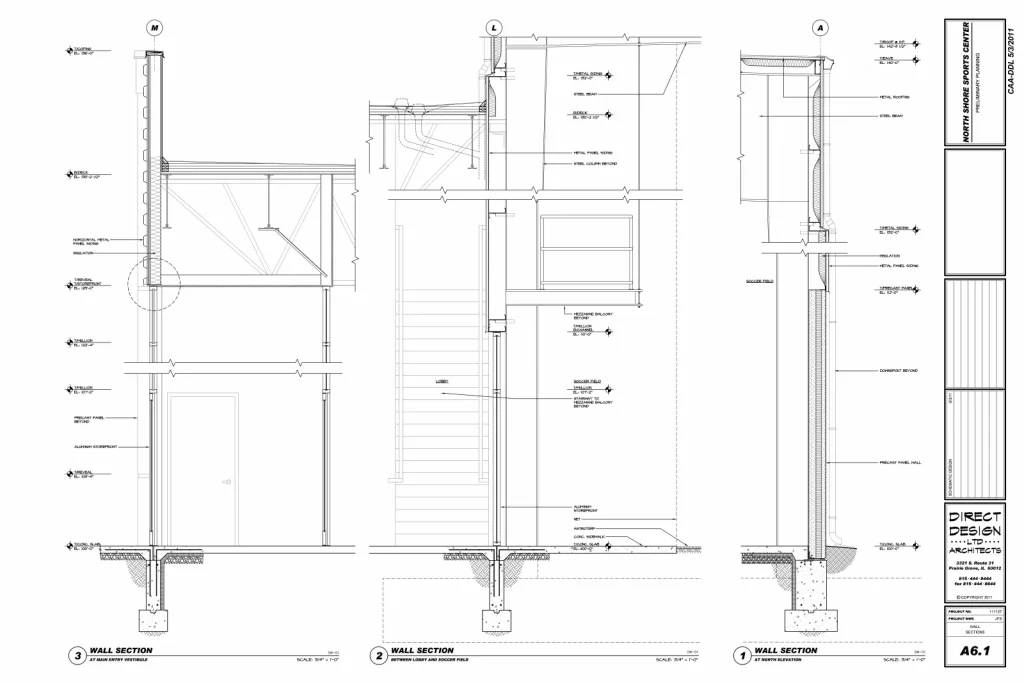 Layout plan for Northshore Sports Center in Northbrook, Illinois