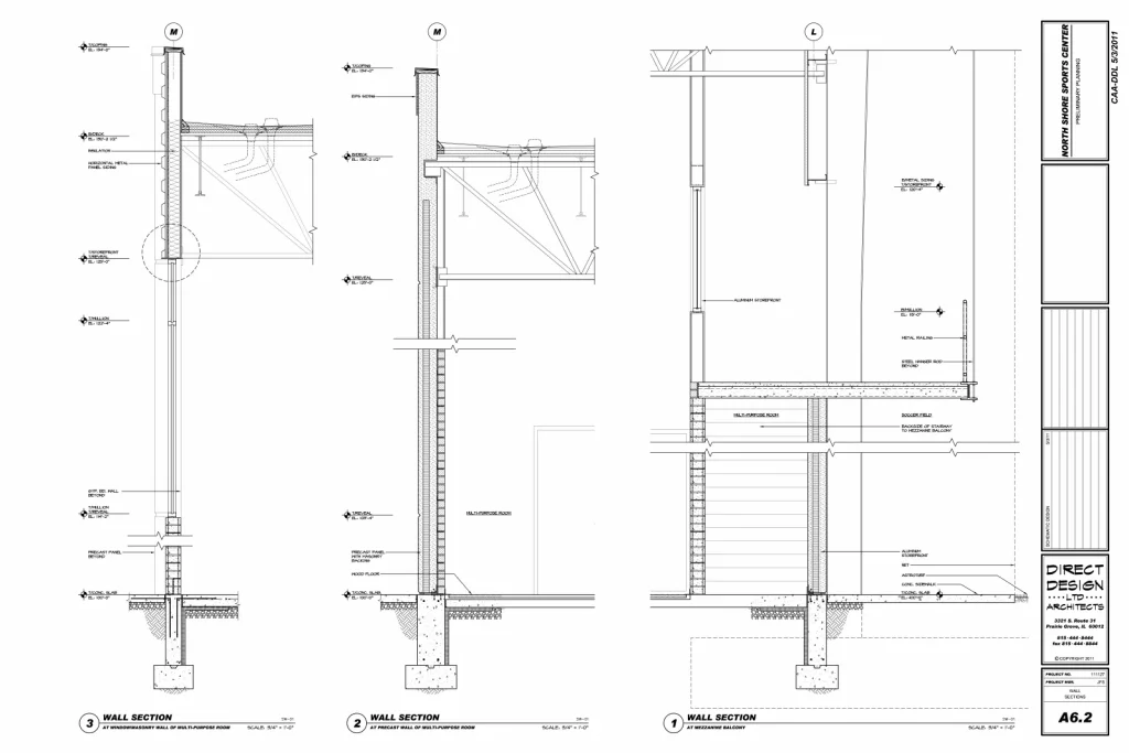 Layout plan for Northshore Sports Center in Northbrook, Illinois