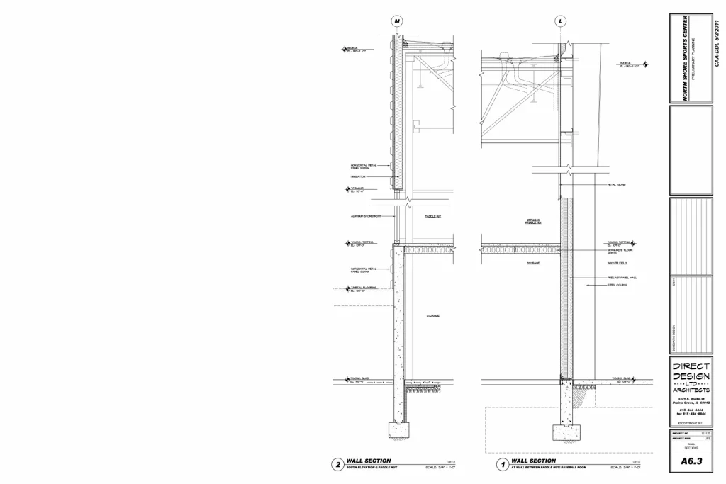 Layout plan for Northshore Sports Center in Northbrook, Illinois