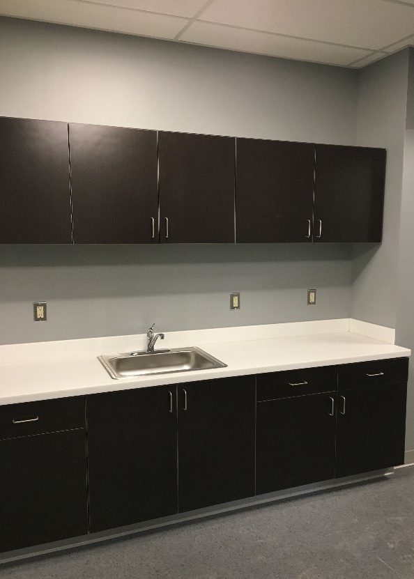 Bathroom at Unilock Manufacturing – Lunch and Locker Room Remodel in Aurora, Illinois