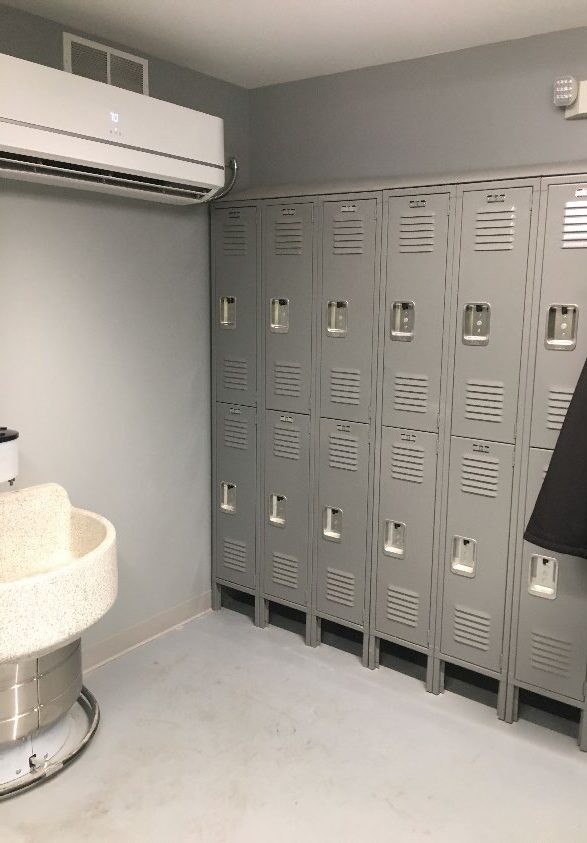 Bathroom at Unilock Manufacturing – Locker Room Remodel in Aurora, Illinois