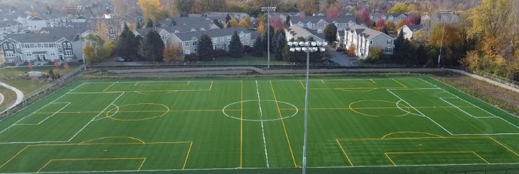 Football Field at Wheatland Athletic Association in Aurora, Illinois